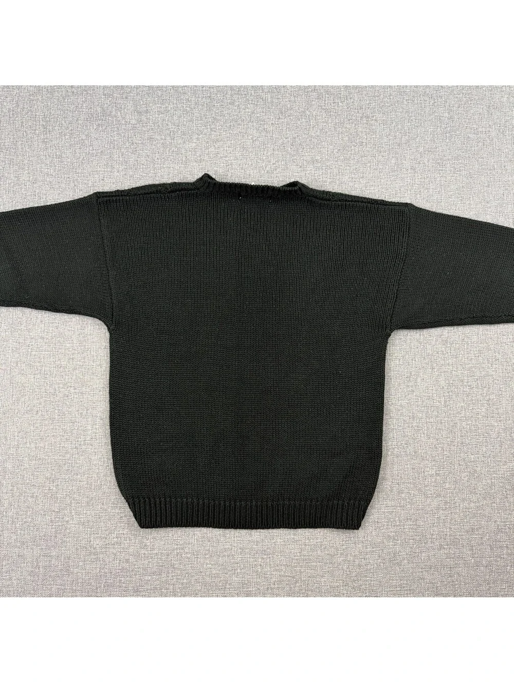Vintage Abstract Geometric Black Raised Knit Sweater Size M The Import Workshop